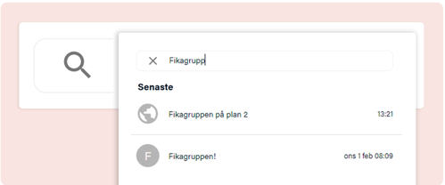 Sökfunktion i chattapp